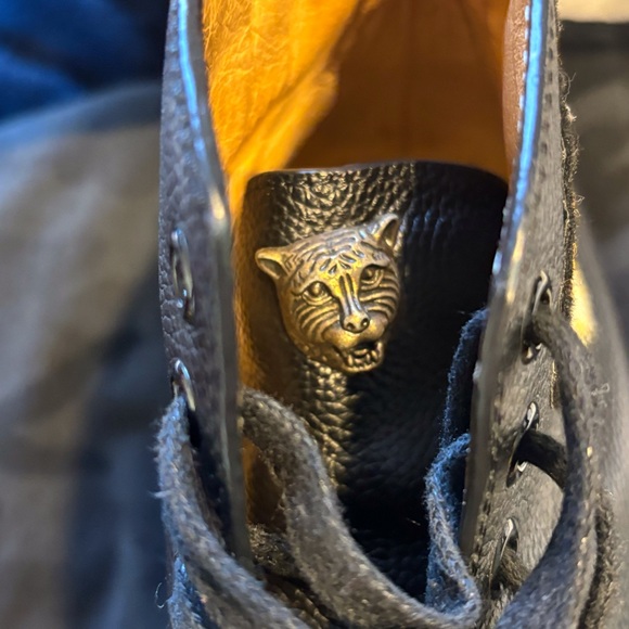 Gucci Tiger Embossed Leather High Tops - Picture 5 of 14